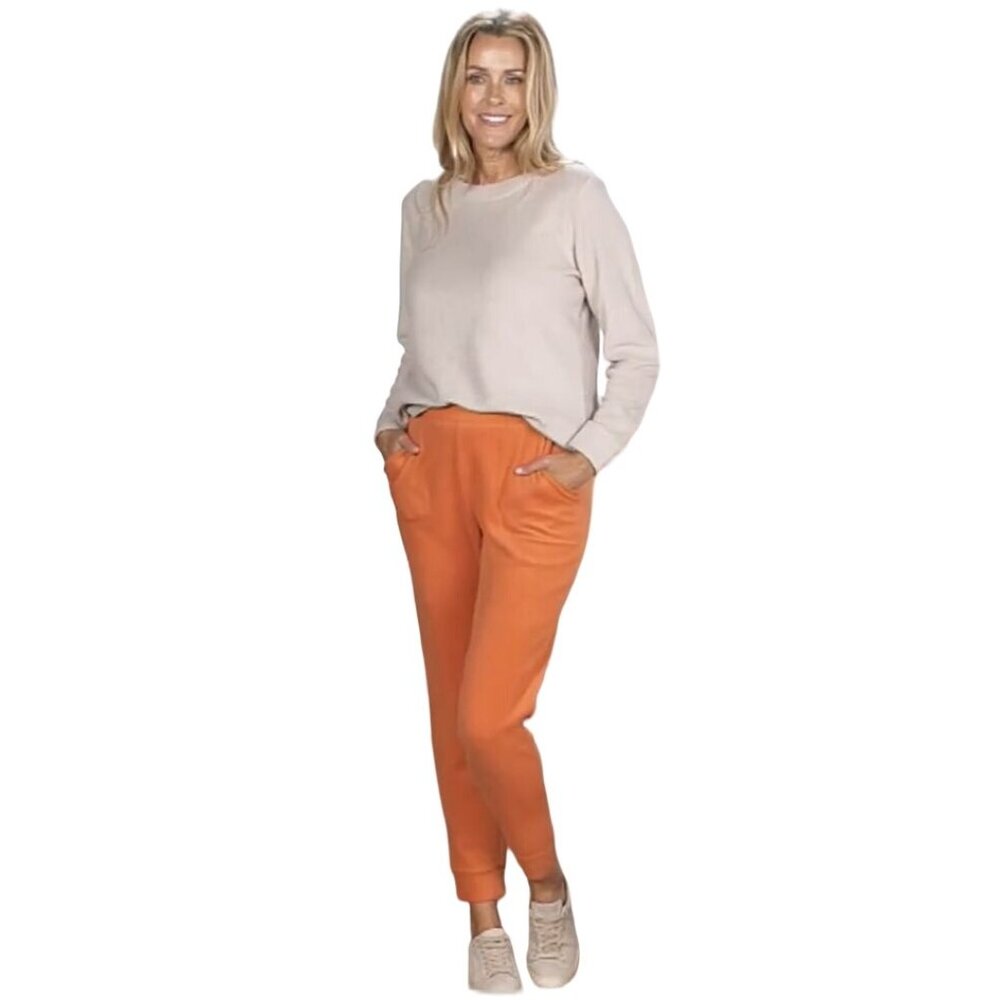 Denim and Co Comfort Zone Regular Fleece Jogger with Pockets Size 5X Apricot NEW